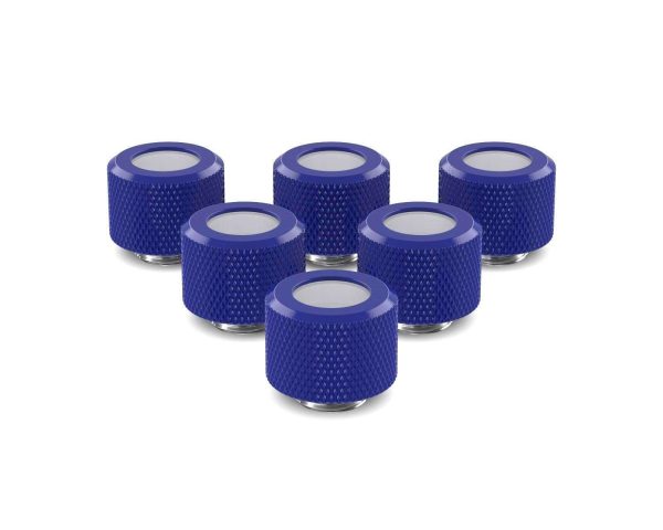 PrimoChill 12mm OD Rigid SX Fitting - 6 Pack - True Blue
