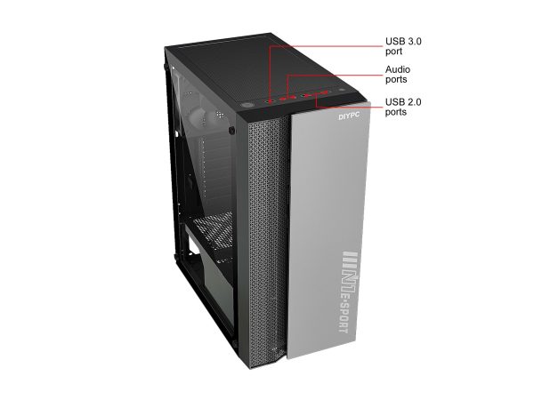 DIYPC ATX Mid Tower Black