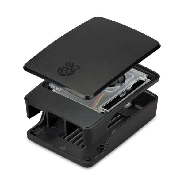 Raspberry Pi SC1160 Active Cooling PWM Fan Protection, Inbuilt fan case, Black-Grey