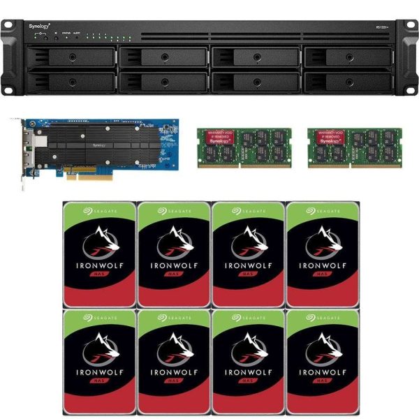 Synology RS1221+ RackStation with 4GB RAM, E10G18-T2 10GbE Adapter and 32TB (8 x 4TB) of Seagate Ironwolf NAS Drives Fully Assembled and Tested By CustomTechSales - 8GB DDR4,32TB (8 x 4TB)