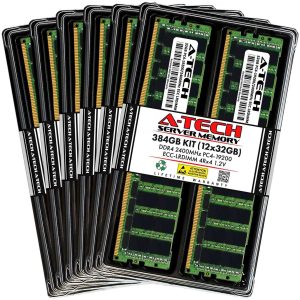 128GB (2x64GB) RAM for Dell PowerEdge R430, R530, R630, R630 XL, R730, R730 XL, R730xd, R730xd XL, R830, R930 | 13th Gen. Rack Servers | DDR4 2133MHz ECC LRDIMM PC4-17000 4Rx4 Load Reduced Memory Kit - 384GB (12 x 32GB),DDR4 2400 (PC4 19200)