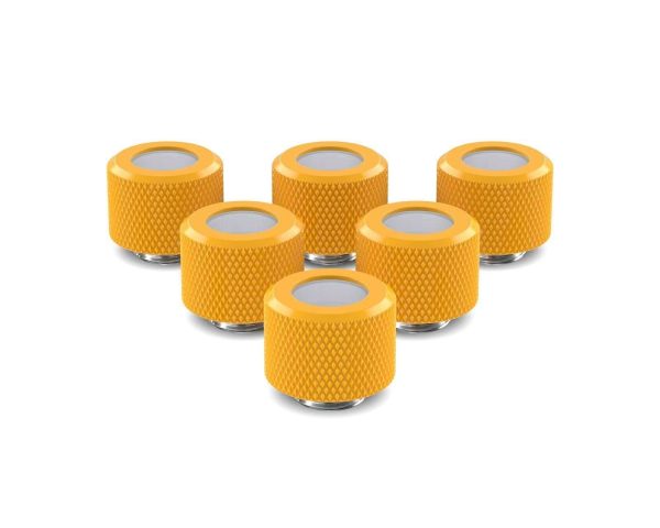 PrimoChill 12mm OD Rigid SX Fitting - 6 Pack - Yellow