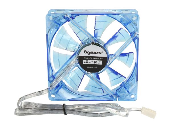 Bgears b-PWM 90 Translucent Blue with Blue LEDs 2 ball Bearing PWM fan with  500 to 4000RPM, 88CFM, 39dba