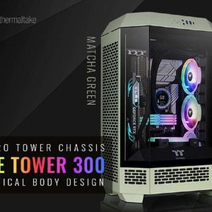 Thermaltake Tower 300 Series Micro-ATX Tower Chassis Black - Matcha Green