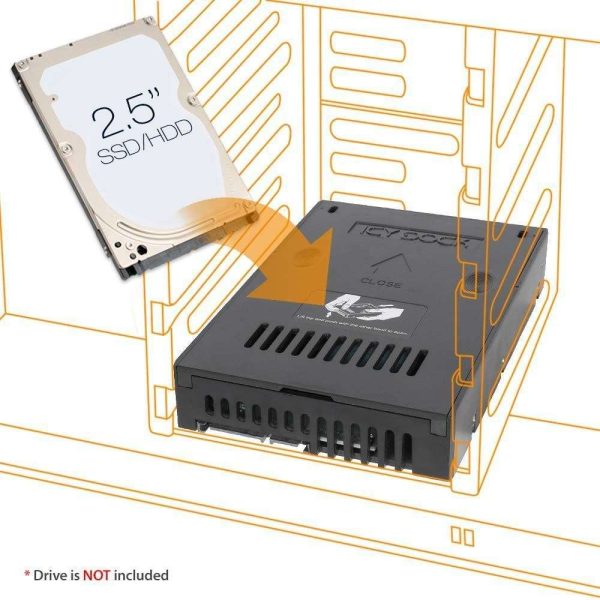 Icy Dock MB882SP-1S-2B | 2.5" to 3.5" SAS / SATA HDD & SSD Converter / Mount / Kit / Adapter | EZConvert