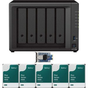 Synology DS1522+ 5-Bay NAS with 8GB RAM and 40TB (5 x 8TB) of Synology Plus Drives and  a 10GbE Adapter Fully Assembled and Tested By CustomTechSales