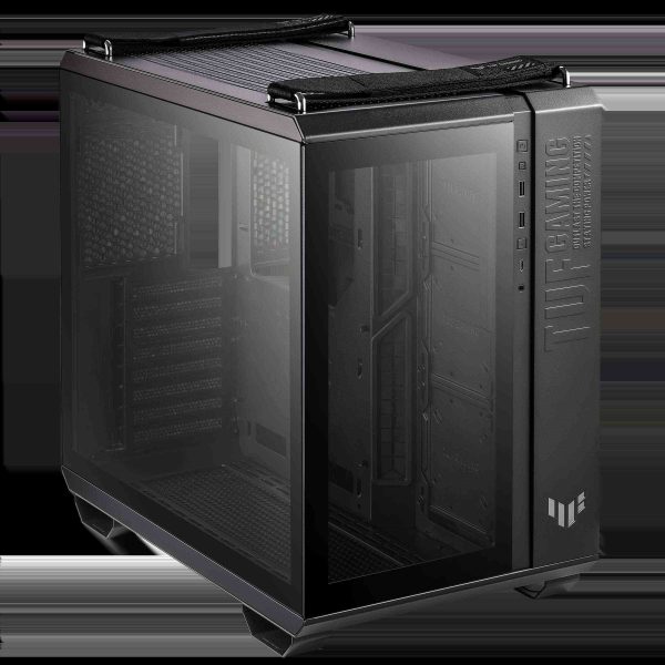 ASUS TUF Gaming GT502 Black ATX Mid-Tower Computer Case with Front Panel RGB Button, USB 3.2 Type-C and 2x USB 3.0 Ports, 2- way Graphic Card Mounting Orientation Compatible, 360mm and 280mm Radiator