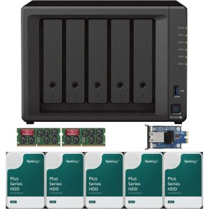 Synology DS1522+ 5-Bay NAS with 8GB RAM and 40TB (5 x 8TB) of Synology Plus Drives and  a 10GbE Adapter Fully Assembled and Tested By CustomTechSales - 32GB,20TB (5 x 4TB)