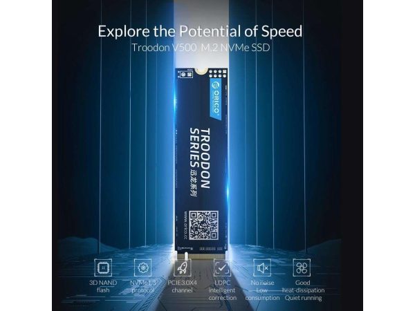 ORICO M.2 NVMe SSD 1TB PCIe Gen3. X4, NVMe 1.3 64L 3D NAND QLC Internal Solid State Drive 2280 with M.2 NVMe and SATA SSD Enclosure