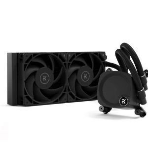 EK Nucleus AIO CR240 Lux D-RGB 240mm AIO Liquid CPU Cooler with EK FPT 120mm Fans - Compatible with latest Intel and AMD CPU sockets - LGA 1700 and AM5 - 2 Fan Slots (120 mm),Black,Nucleus CR240 Dark,Non LED