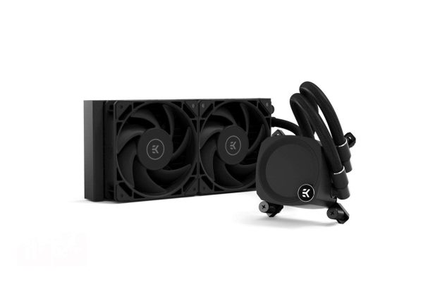 EK Nucleus AIO CR240 Lux D-RGB 240mm AIO Liquid CPU Cooler with EK FPT 120mm Fans - Compatible with latest Intel and AMD CPU sockets - LGA 1700 and AM5 - 2 Fan Slots (120 mm),Black,Nucleus CR240 Dark,Non LED