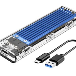 ORICO TCM2-C3 Aluminum USB 3.1 Gen2 Type-C NVMe M.2 Hard Drive Enclosure 10Gbps Date Transfer Rate Support UASP Protocol with Type-C to C Cable - Red - Blue,USB Type C,1 Bay,M.2 NGFF SSD,1 Bay