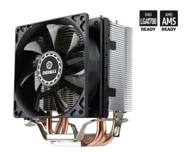 Enermax ETS-N31 CPU Air Cooler, 130W+ TDP for Intel/ AMD Universal Socket AM4 & AM5 / Intel LGA 1700/1200/1151, 3 Direct Contact Heat Pipes, 92mm PWM Fan – AM5 & LGA 1700 Ready