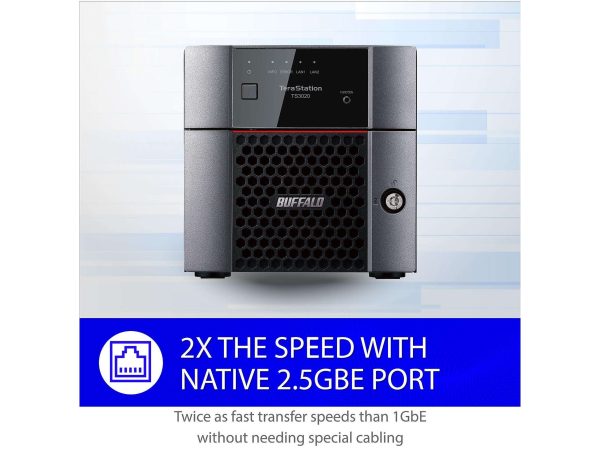 BUFFALO TeraStation TS3220DN0402 2-Bay NAS 4TB (2x2TB) with NAS-Grade Hard Drives Included Desktop Network Attached Storage