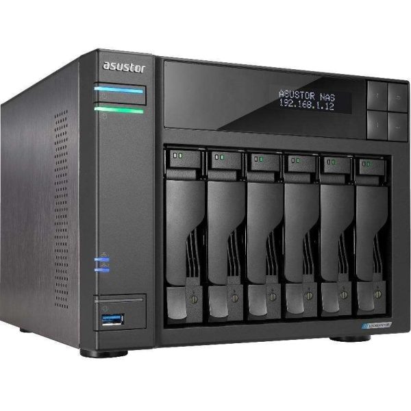 Asustor AS6706T Lockerstor 6 Gen2,4Bay NAS,Quad-Core 2.0GHz CPU,Dual 2.5GbE Ports,8GB DDR4,Four M.2 SSD Slots (Diskless)