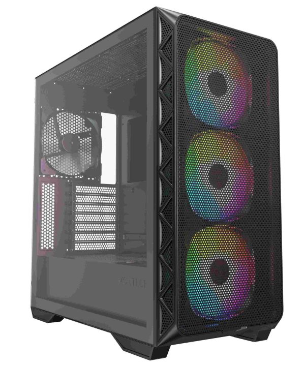 Montech AIR 903 BASE, E-ATX Mid Tower Case, High Airflow with Max Capacity, 3x 140mm PWM Fans Pre-installed, Tempered Glass Side Panel, Mesh Front, TYPE-C, Support 4090 GPUs, Black - Max (Black)
