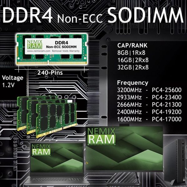 32GB (2x16GB) DDR4 2400 (PC4 19200) SODIMM Laptop Memory RAM