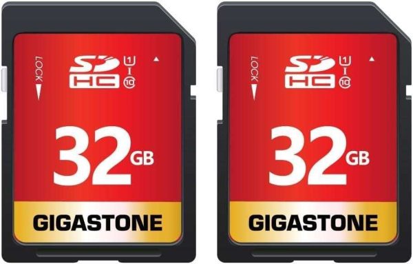 GIGASTONE 16GB SD Card UHS-I U1 Class 10 SDHC Memory Card High-Speed Full HD Video Canon Nikon Sony Pentax Kodak Olympus Panasonic Digital Camera - 32GB,Full HD Video,2-Pack