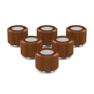 PrimoChill 12mm OD Rigid SX Fitting - 6 Pack - Copper