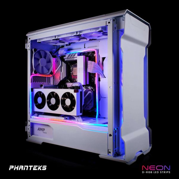 Phanteks NEON Digital-RGB LED Strip Combo Set – 2x 400mm Smooth lighting strip, full color range, flexible mounting, White