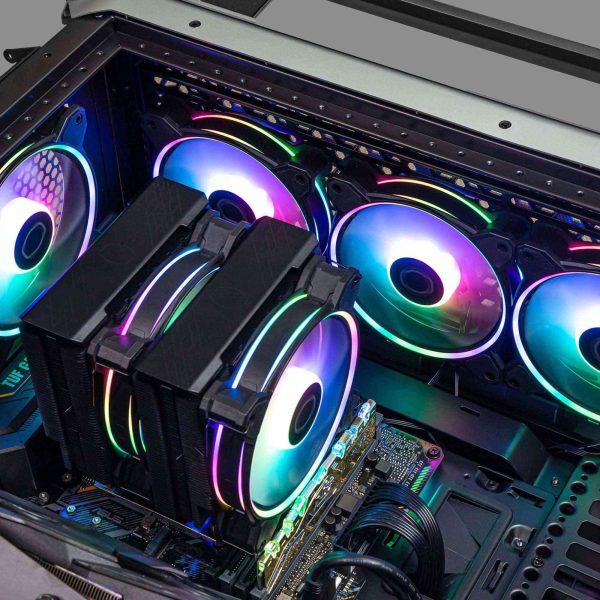Cooler Master MasterFan MF140 Halo² PC Case|Liquid Cooler|Air Cooler Fan, Dual Loop ARGB Gen 2 LEDs Rings, Dynamic PWM 140mm 1,600 RPM, Air Balance Blades, Hybrid Frame (MFL-B4DN-16NP2-R2)