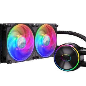 Cooler Master MasterLiquid 360 Atmos ARGB Close-Loop AIO Liquid Cooler, Customize Pump, Sickleflow Edge PWM Fans, 360mm Radiator, CryoFuze, AMD Ryzen AM5/AM4, Intel LGA1700/1200 (MLX-D36M-A25PZ-R1) - 2 Fan Slots (120 mm),Black,MasterLiquid PL240 FLUX