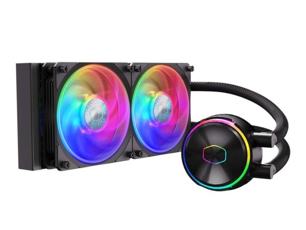 Cooler Master MasterLiquid 360 Atmos ARGB Close-Loop AIO Liquid Cooler, Customize Pump, Sickleflow Edge PWM Fans, 360mm Radiator, CryoFuze, AMD Ryzen AM5/AM4, Intel LGA1700/1200 (MLX-D36M-A25PZ-R1) - 2 Fan Slots (120 mm),Black,MasterLiquid PL240 FLUX