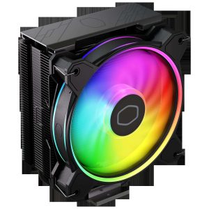 Cooler Master Hyper 212 Halo Black CPU Air Cooler, MF120 Halo² Fan, Dual Loop ARGB, Aluminum Top Cover, 4 Copper Heat Pipes, 154mm (H) for AMD Ryzen AM5/AM4, Intel LGA1700/1200 (RR-S4KK-20PA-R1)
