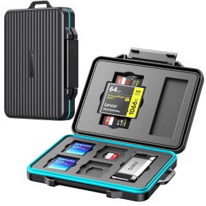 [5 Color in Pack] ORICO Portable 2.5 inch HDD Protective Carry Case Cover Bag Carrying Shell Case for 2.5" HDD Protector Bag - Black,SD x6 & TF x4 & CF x1 & Card Reader x1