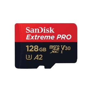 SanDisk 128GB Extreme PRO® microSD UHS-I Card with Adapter C10, U3, V30, A2, 200MB/s Read 90MB/s Write SDSQXCD-128G-GN6MA
