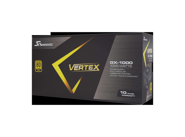 Seasonic VERTEX GX-1000, 1000W 80+ Gold,  ATX 3.0 / PCIe 5.0 Compliant, Full Modular, Fan Control in Fanless, Silent, and Cooling Mode, 12 Years Warranty