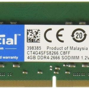 Crucial 4GB DDR4-2666 SODIMM 512Mx64 CL19 Notebook Memory - CT4G4SFS8266