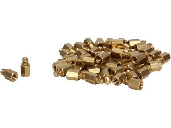 Assortment of screws, nuts and standoffs - 50 Standoffs - #6-32 (inner) to M3 (outer)