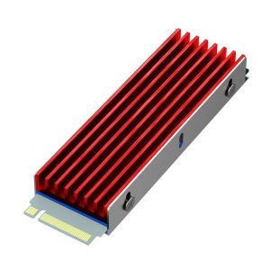 GLOTRENDS M.2 Heatsink for 2280 M.2 SSD, Fit for PC/PS5/PS5 Slim Installation, 22x70x6mm Aluminum Body, Including Thermal Pad - Red