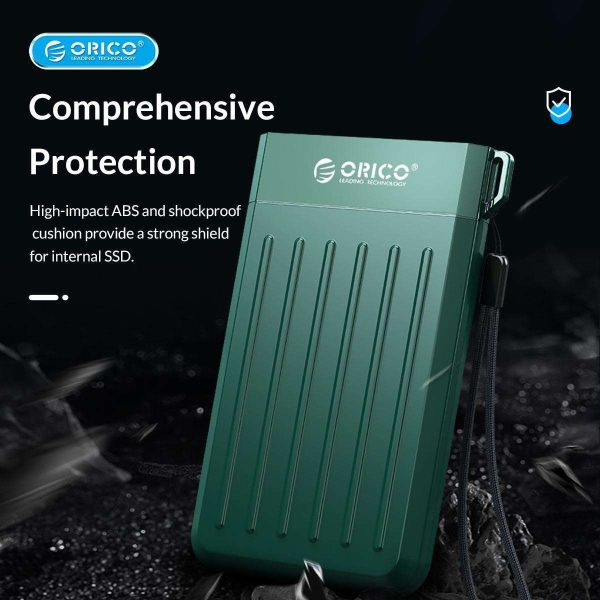 ORICO USB3.0 Micro-B to SATA3.0 Hard Drive Enclosure, Portable 2.5inch External Hard Drive Case Support UASP for 2.5'' SSD/HDD for Laptop, PS4, Xbox,Router,Green - M25U3