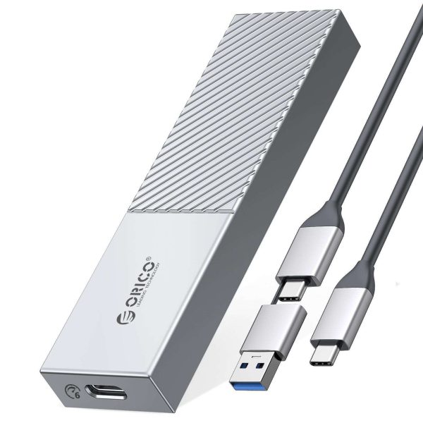 ORICO M.2 NVMe SSD Enclosure 40Gbps PCIe3.0x4 USB Type-C Aluminum Adapter, NVMe 2280 M-Key(B+M Key) External Solid State Drive Case,Compatible with Thunderbolt 3/4 USB3.2/3.1/3.0/Type C - Silver,M.2 NGFF (SATA) B-Key SSD,USB 3.2 Gen2 (6Gbps)