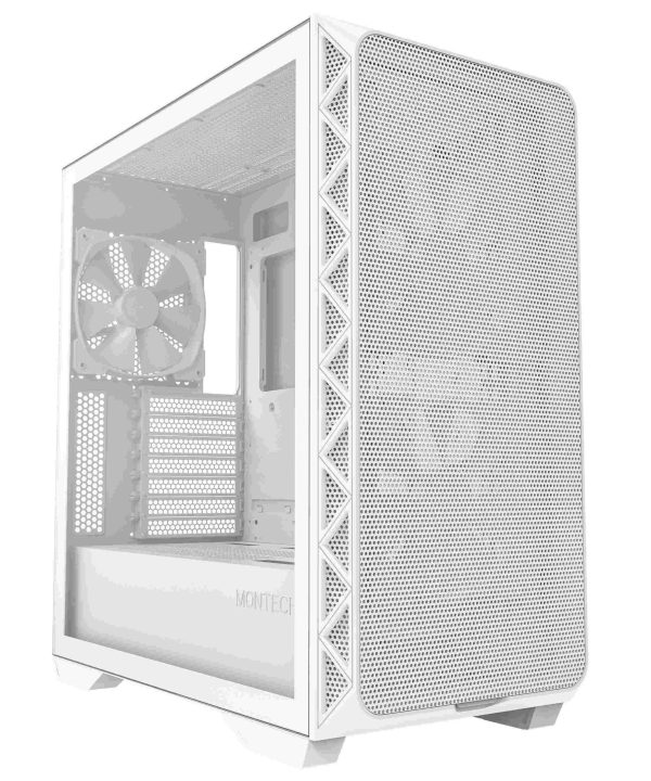 Montech AIR 903 BASE, E-ATX Mid Tower Case, High Airflow with Max Capacity, 3x 140mm PWM Fans Pre-installed, Tempered Glass Side Panel, Mesh Front, TYPE-C, Support 4090 GPUs, Black - Base (White)