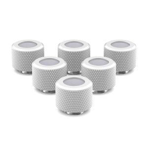PrimoChill 12mm OD Rigid SX Fitting - 6 Pack - Sky White