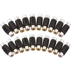 RCA Coupler AV Audio Video Female to Female Jack Adapter Connector 10 Pack - 20 pack