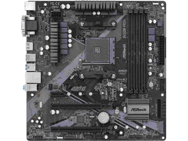ASRock B450M-HDV R4.0 AM4 
 - B450M PRO4 R2.0
