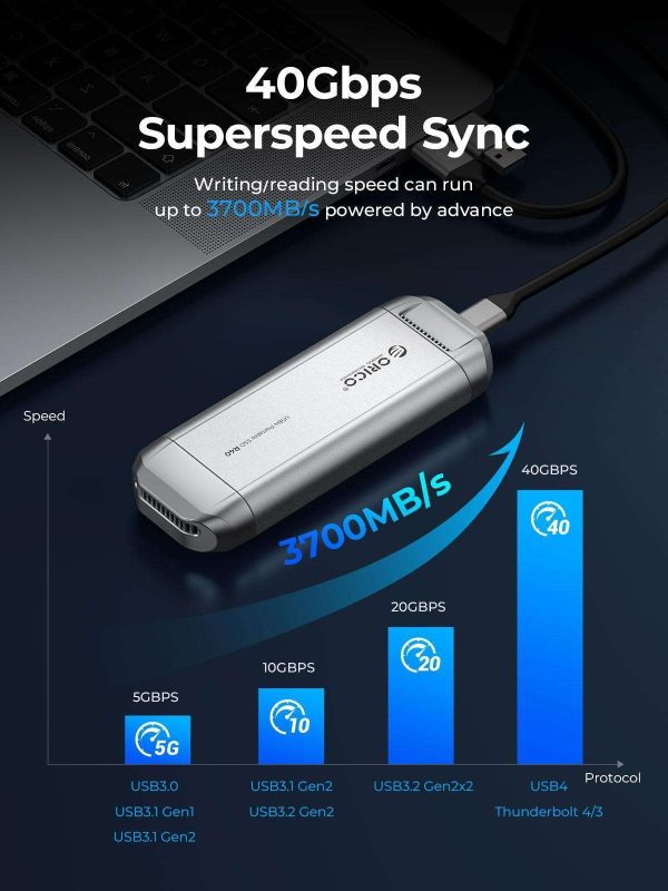 ORICO Silverstone Portable SSD 3700MB/s External Solid State Drive 1TB Type- C Aluminum Alloy PSSD Built-in Cooling Fan