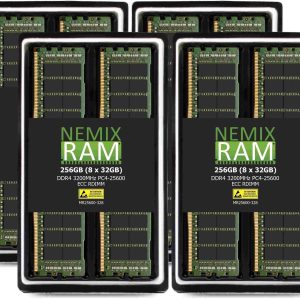 256GB Kit (8 x 32GB) DDR4-3200 PC4-25600 ECC Registered Memory for Servers / Workstations by NEMIX RAM
