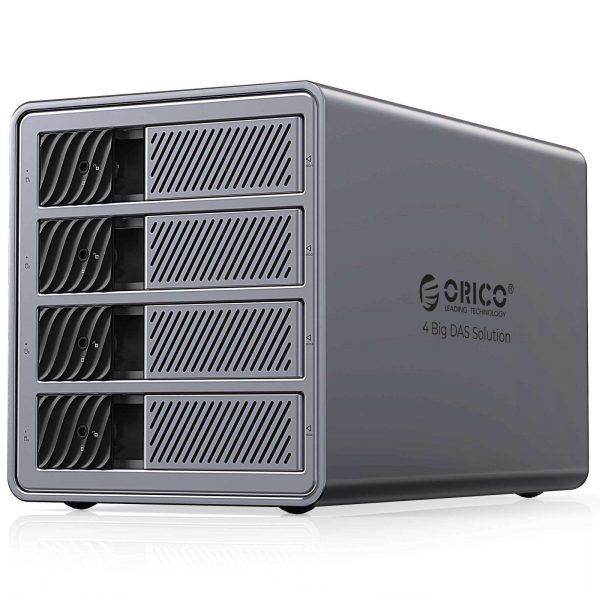 ORICO 4 Bay Hard Drive Enclosure Support 8 RAID Modes USB 3.0 External Hard Drive Docking Station for 3.5inch SATA SSD HDD,up to 88TB,Alluminum DAS PRO Expansion Backup - 4 Bay DAS Pro w/ RAID 9848RU3