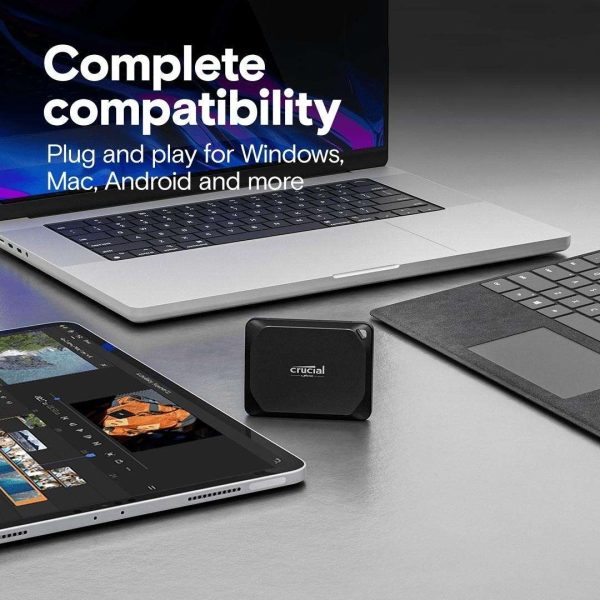 Crucial X10 Pro 4TB Portable SSD - Up to 2100MB/s read, 2000MB/s write - water and dust resistant, PC and Mac - USB 3.2 External Solid State Drive - CT4000X10PROSSD9