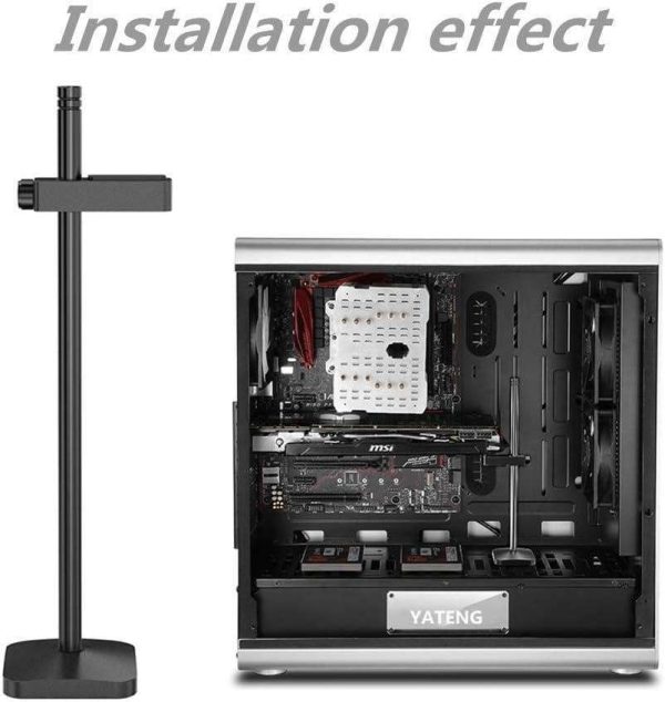Graphics Card GPU Brace Support, Video Card Sag Holder Bracket, Anodized Aerospace Aluminum (Black)