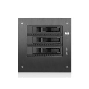 Compact Stylish 3x 3.5" Hotswap mini-ITX Tower - Black HDD Handle