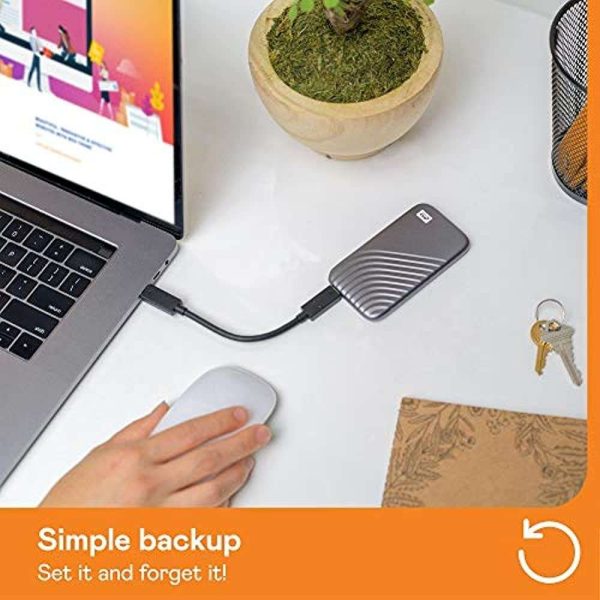 WD 1TB My Passport SSD External Portable Drive, Gray, Up to 1050 MB/s - WDBAGF0010BGY-WESN