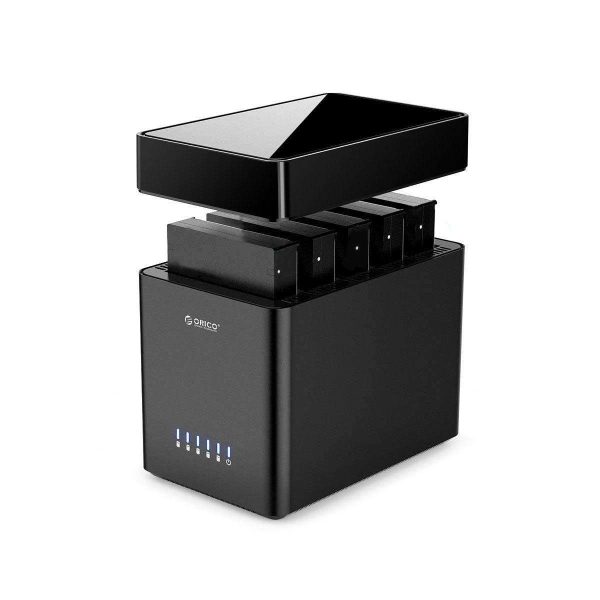 ORICO Dual 2 Bay Magnetic-type 3.5 Inch USB3.0 Hard Drive Enclosure Support 20TB Max 5Gbps UASP 12V Adapter Tool Free HDD Enclosure - 5 Bay DS500C3