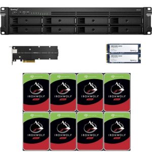 Synology RS1221+ RackStation with 4GB RAM, 800GB (2x400GB) Synology Cache and 32TB (8 x 4TB) of Seagate Ironwolf NAS Drives Fully Assembled and Tested By CustomTechSales - 4GB DDR4,64TB (8 x 8TB)