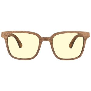 GUNNAR GROOT MARVEL EDITION Sunglasses Walnut Frame (Sun Lens) 90% Blue Light & 100% UV Protection, GRT-11411 - Amber Lens